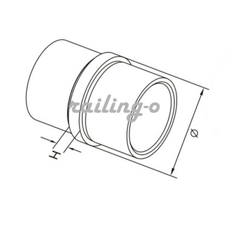 Round tube connector 180 degree