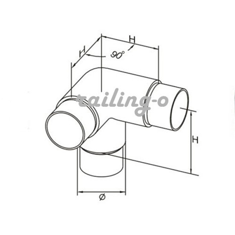 Three way tube connector for modular railing