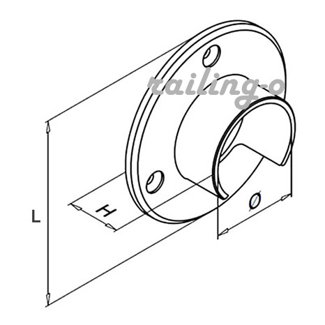 ROUND GROOVE TUBE WALL FLANGE FOR STAINLESS STEEL RAILING