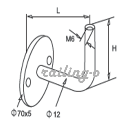 Stainless steel wall handrail mounting bracket for handrail