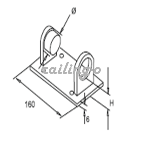 Rectangular Fascia Mount Bracket for Round Baluster Post