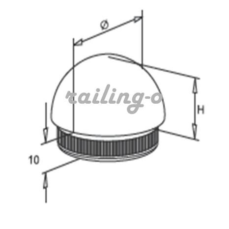 Easy hit tube end cap domed