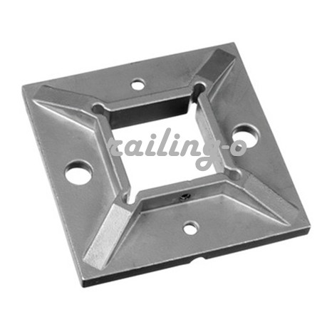 Square base flange for balustrade post