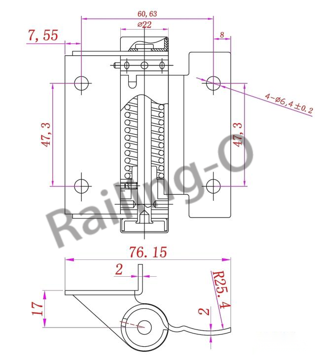 SPRING HINGE GLASS TO ROUND POST HINGES