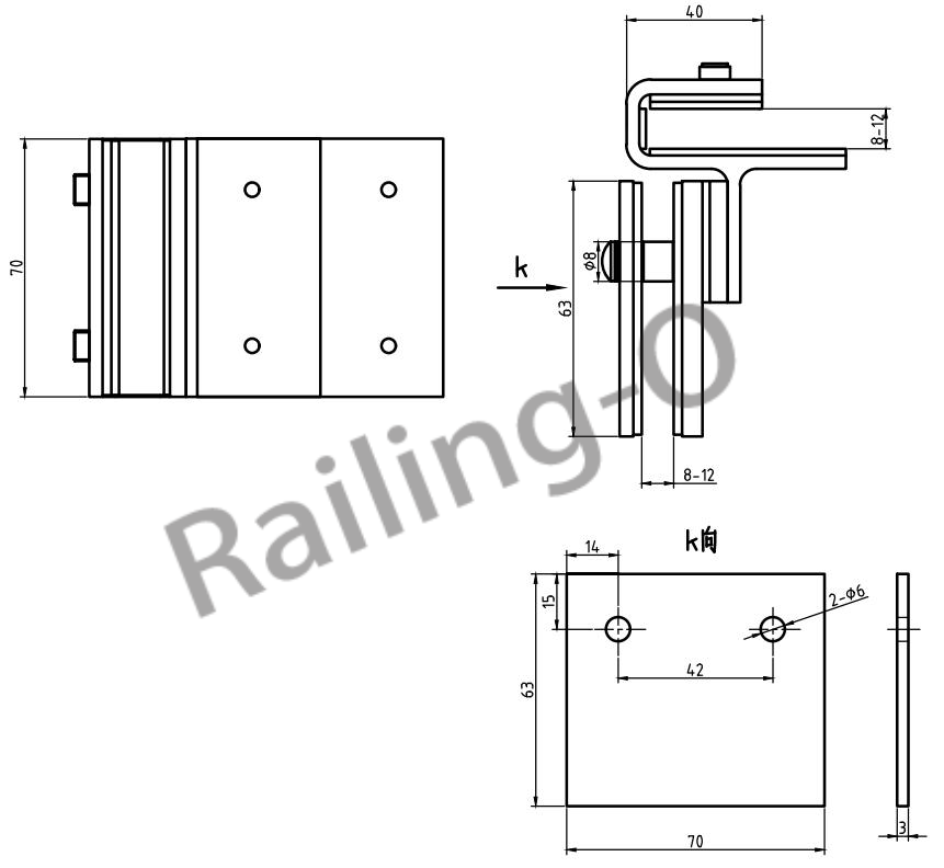 LATCH ASSEMBLY CORNER IN  SIDE PULL LATCH