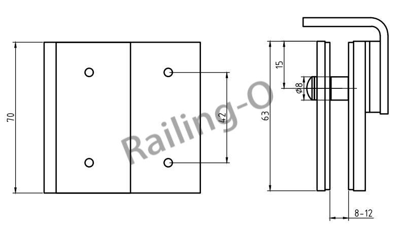 LATCH ASSEMBLY WALL/SQUARE POST MOUNTED  SIDE PULL LATCH