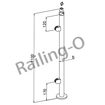 END POST WITH FLUTE SADDLE