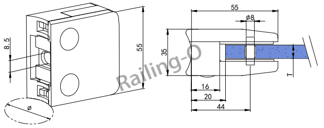 Middle Square 55x55x35mm Type With Plate