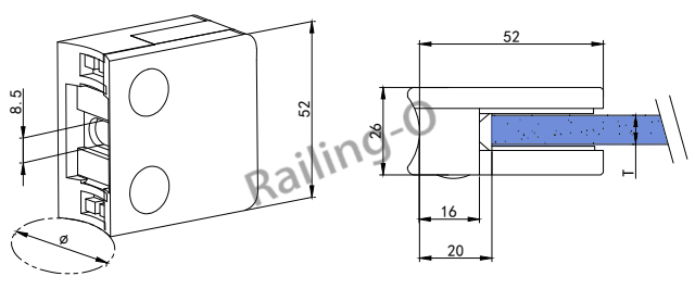 Middle Square 52x52x26mm Type With Plate