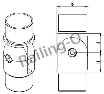 Adjustable tube connector for railing 90 to 180 degree