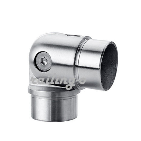 Adjustable tube connector for railing 90 to 180 degree