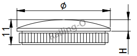 Easy hit tube end cap arched---solid