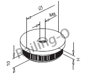 End cap flat M8--Hollow