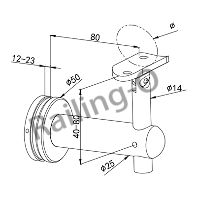 Glass Adjustable Handrail Bracket