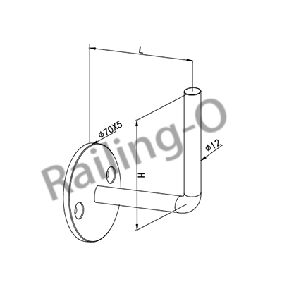 Stainless Handrail Bracket to Wall