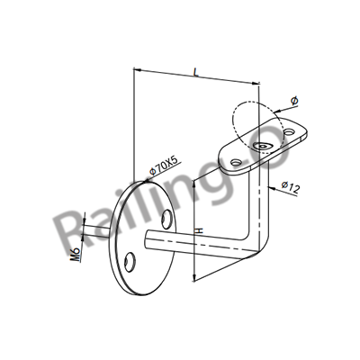 Stainless Steel Wall Rail Bracket with Saddle & Rigid Mounting plate