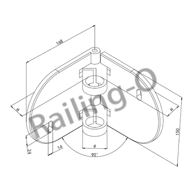 BRACKET FOR  SIDE FIXED BALUSTER POST