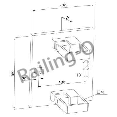 Square Fascia Mount Brackets for Square Baluster Post