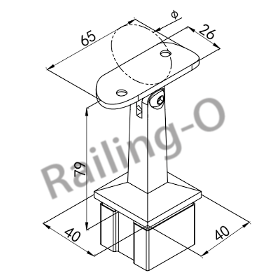 Square Handrail Support