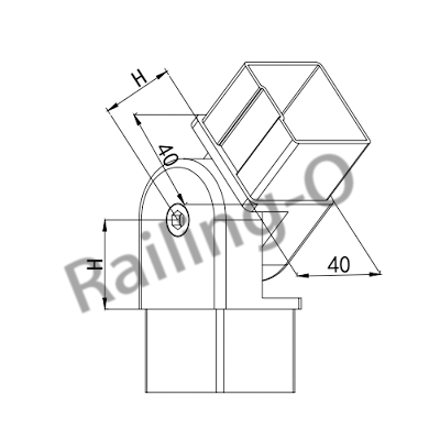 Adjustable square tube connector