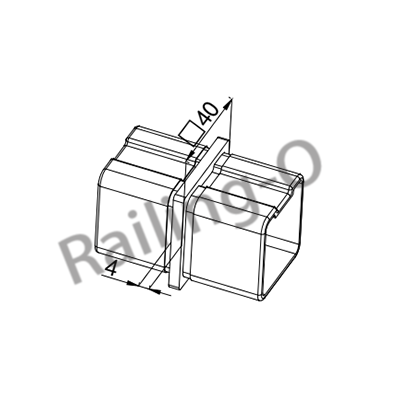 Square tube connector 180 degree