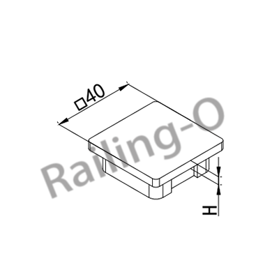 Square End Cap – To Suit 40mm x 40mm Square Tube