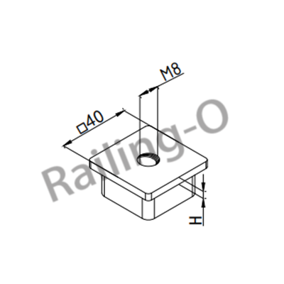 Square End Cap – To Suit 40mm x 40mm Square Tube