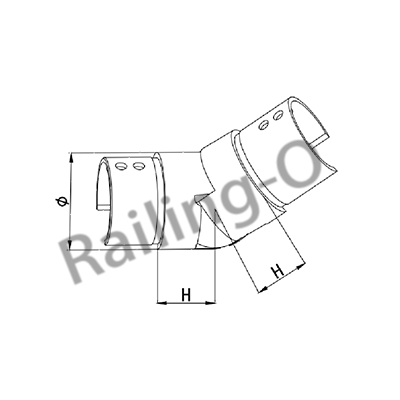 ROUND GROOVE TUBE ADJUSTABLE VERTICAL CONNECTOR