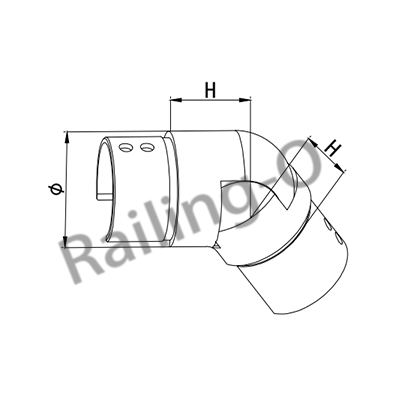 ROUND GROOVE TUBE ADJUSTABLE VERTICAL CONNECTOR