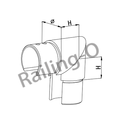 ROUND SLOTTED TUBE VERTICAL CORNER GLASS BALUSTRADE CONNECTOR