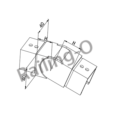 40X40MM SQUARE SLOT DOWNWARD ADJUSTABLE CONNECTOR