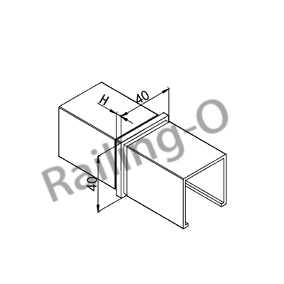 40X40MM SLOT TUBE STRAIGHT CONNECTOR