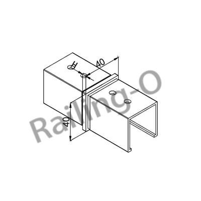 40X40MM SLOT TUBE STRAIGHT CONNECTOR