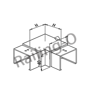 60X40MM SLOT TUBE HORIZONTAL 90° FLUSH JOINT ELBOW