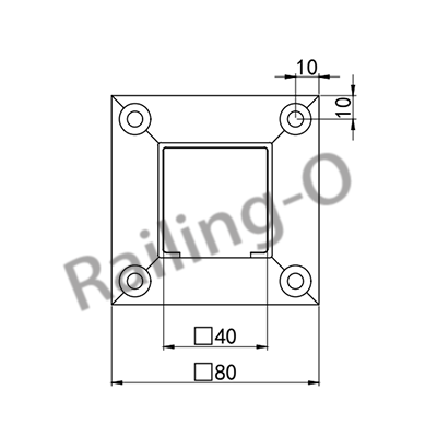 SQUARE TUBE WALL FLANGE FOR STAINLESS STEEL RAILING