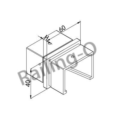 60X40MM SLOT TUBE STRAIGHT CONNECTOR