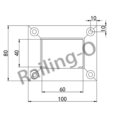 SQUARE TUBE WALL FLANGE FOR STAINLESS STEEL RAILING