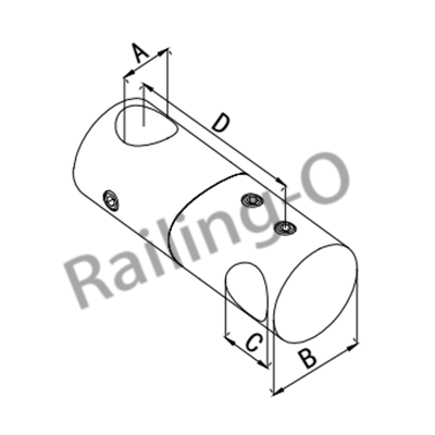 Cross bar holder with two through holes