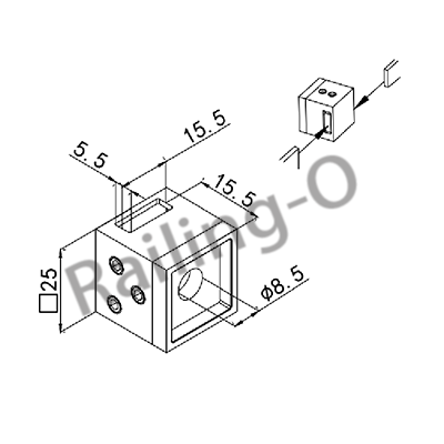 Square Bar Holder For Square Railing Systems