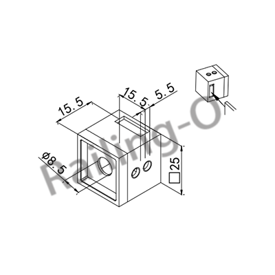 Stainless Steel Bar Holder for Square Balustrade Systems