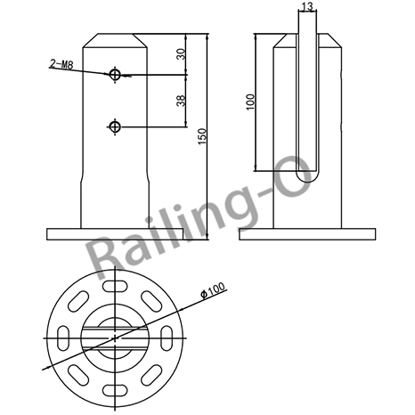 FRICTION SPIGOT BALUSTRADE ROUND FLANGED