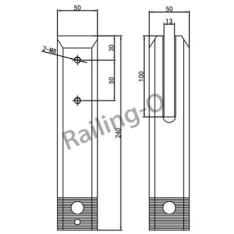 FRICTION SPIGOT BALUSTRADE SQUARE CORE DRILLED