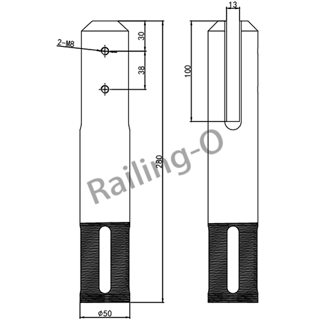 FRICTION SPIGOT BALUSTRADE ROUND CORE DRILLED