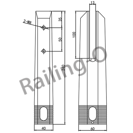 FRICTION SPIGOT BALUSTRADE OVAL SQUARE CORE DRILLED