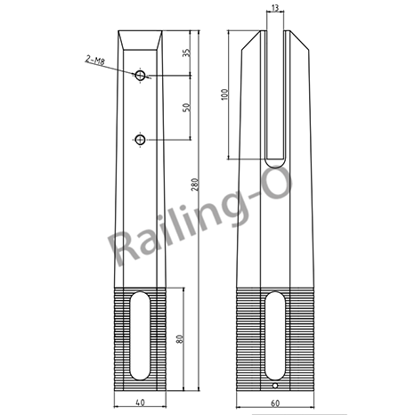 BALUSTRADE SPIGOT DIAMOND SQUARE CORE DRILLED  280MM