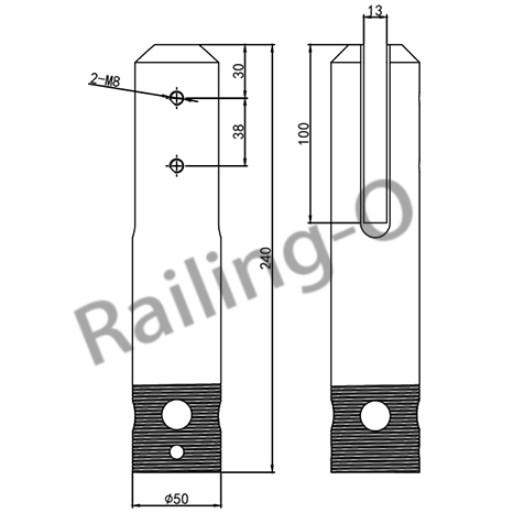 POOL FENCE SPIGOT ROUND 240MM