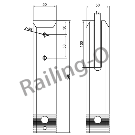 POOL FENCE SPIGOT SQUARE 240MM