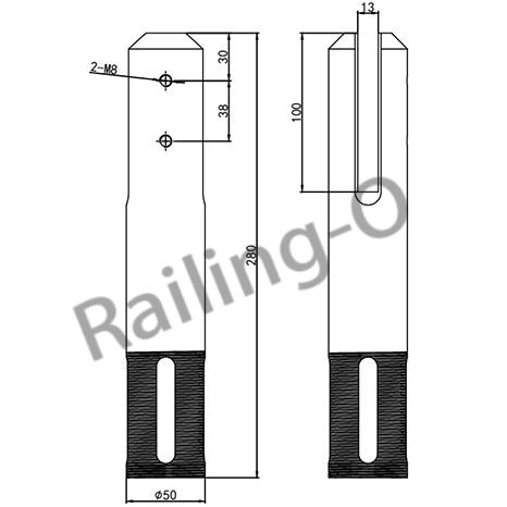 POOL FENCE SPIGOT ROUND 280MM