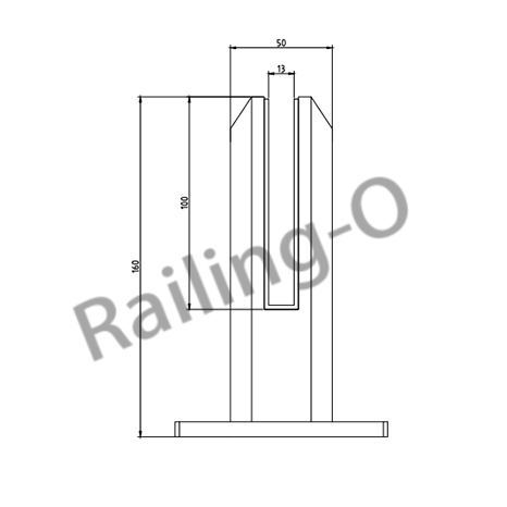 POOL FENCE SPIGOT SQUARE FLANGED 160MM