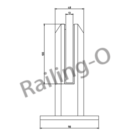 POOL FENCE SPIGOT SQUARE FLANGED 150MM